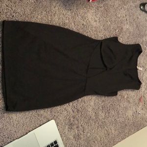 Open front little black dress